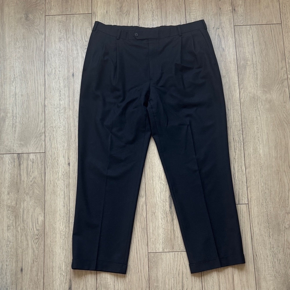Brooks Brothers 346 Men’s Dress Pants Stretch Black 40x31 Classic Cuffed Pockets